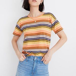 Whisper Cotton Crewneck Tee in Clearwater Stripe